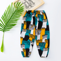 小孩灯笼裤夏季薄款宝宝空调裤男童女童裤子夏装中大童儿童防蚊裤 花色 冰丝三色花 90cm