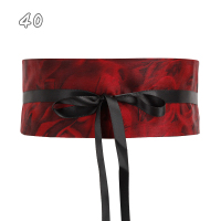 新款真丝织锦缎/香云纱腰封 百搭长款装饰腰带腰部双面饰带多用途 乳白色 40号另一面黑色