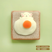 韩国可爱慢回弹减压笔记本学生卡通彩页手账本少女心A5解压记事本 面包软熊全麦