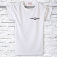 夏季中年男士短袖T恤纯棉圆领宽松休闲大码办款半袖爸爸装父亲装 火箭白色 M建议100--120斤