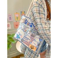 ins风沙滩包创意透明包手拎包购物袋果冻包可爱少女心单肩包防水 可爱小熊