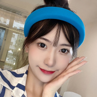 糖果色海绵碎发发箍女高颅顶头箍夏天2021年新款外出网红洗脸发带 奶油白 宽度2.2CM