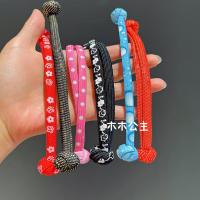 台湾产儿童头饰中国结高弹力发圈女童发绳扎得紧马尾头绳学生皮筋 A组 6个