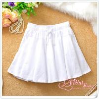 棉麻短裙2021夏季新款裙子学生半身裙裤女士高腰小清新百褶蓬蓬裙 白色 雪白色 均码 建议70-110斤