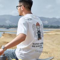 超级玛丽马里奥印花短袖t恤男2021年新款夏季宽松半袖体恤潮牌ins 白色 L