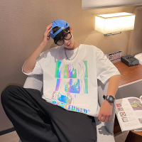 @ 镭射卡通短袖T恤夏季日系超火百搭情侣夏装休闲潮tee 白色 S