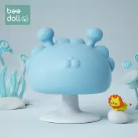 蓓兜小蘑菇安抚牙胶婴儿磨牙棒硅胶防吃手神器宝宝咬胶玩具可水煮 迷雾蓝