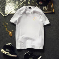 2021夏季新款短袖t恤男宽松纯棉半袖潮流圆领打底衫体恤男装衣服 爪印 短袖白色 S