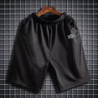 男士短裤夏季渐变色宽松运动裤休闲马裤五分裤子大裤衩短袖套装kz K皇冠黑色 M