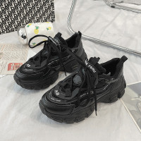 夏季ins潮老爹女鞋超火2021年新款百搭运动小白鞋韩版春秋休闲鞋 黑色(5%用户选择) 35 女款