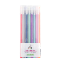 彩色手账手帐专用笔套装手杖可爱超萌少女心中性笔签字记号笔彩笔学生用一套做笔记的细笔不同颜色笔多色水笔 8支装(黑/蓝/红