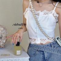 尤尤大码胖mm夏季2021新款蕾丝边短款内搭吊带外穿设计感背心女装 白色 M[建议80-100斤]