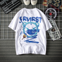 男短袖t恤大童纯棉潮夏季胖夏2021年男孩男童加肥加大初中生夏装 T208白色 155cm(155/S)