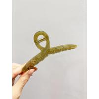 韩国气质简约抓夹女大号夏天质感简约发抓发夹发饰盘发鲨鱼夹子 果冻 绿色大号 抓夹 13厘米