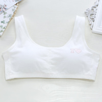 少女文胸加大码胖mm发育期小背心14岁初中高中学生中大童纯棉内衣 白色 L（90-130斤）