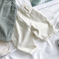 儿童男童装中裤2021夏季新款纯棉宽松宝宝短裤子下装口袋简约百搭 米色 90cm 可开档