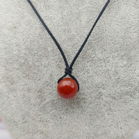 天然红玛瑙转运珠情侣项链女男锁骨链绿玛瑙吊坠长款毛衣链女饰品 红玛瑙项链