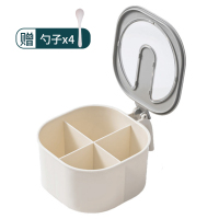 调料盒套装家用组合装一体多格厨房的味精糖盐罐收纳调味盒子网红 经典特价四格调味盒（4个调味勺）颜色随机