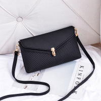 春夏女士小包包2021新款潮韩版时尚女包百搭妈妈软皮单肩包斜挎包 黑色 送运费险