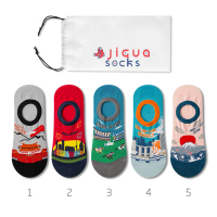 5双装船袜男夏季女士隐形袜纯棉薄款情侣袜子个性浅口袜低帮短袜 A组：1 2 3 4 5 均码36-43收藏加购优先发货