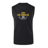 运动篮球背心速干T恤男坎肩夏季宽松跑步男士健身衣服装备训练服 詹皇23号湖人坎肩/黑 S