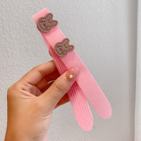 夏天儿童碎发神器魔术贴发箍女童头箍发帖刘海贴小女孩发带发粘女 1#粉底灰兔子