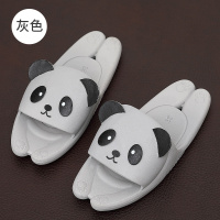 踩屎感儿童凉拖鞋夏可爱男女童小孩家用软底浴室防滑公主宝宝拖鞋 灰色[大熊猫] 童32-33[内长约20cm]