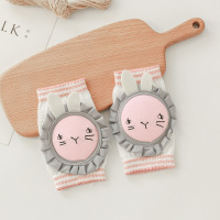 宝宝护膝夏季防摔网面透气可调节婴儿爬行护腿学步小孩儿童膝盖套 灰色小兔子(透气套筒款)适合 体重18斤以下戴 适合0-4