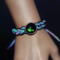 夜光手链韩版手环狮子全息反光十二星座简约情侣小学生女可爱潮男 黑色小狮子白羊座