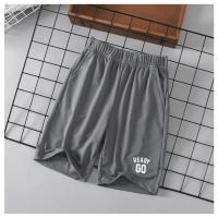 男童短裤冰丝网眼透气速干裤中大童儿童五分裤运动男孩中裤宽松潮 灰色 110码建议身高110CM