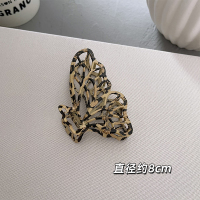 高级感豹纹发夹女夏后脑勺大号抓夹鲨鱼发卡子发量多头发夹子头饰 中号-豹纹蝴蝶
