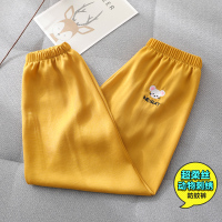 女童防蚊裤冰丝夏季超薄款男童装婴儿童女宝宝长裤子小童女孩夏装 黄色 90cm