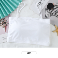 冰丝无痕内衣女薄款夏季裹胸吊带防走光抹胸美背心学生高中文胸罩 白色 均码[适合80-135斤]