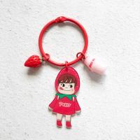ins网红钥匙扣卡通可爱小猪钥匙扣AirPods挂件情侣汽车包挂饰铃铛 草莓牛奶妹