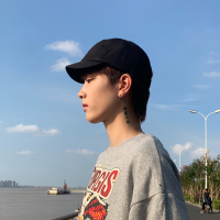 短帽檐美式复古纯色帽子男潮人情侣软顶舒适亲肤棒球帽男鸭舌帽男 黑-短沿软顶25棒 可调节（男女通用）