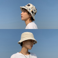 双面戴渔夫帽男潮牌日系春夏遮阳帽韩版学生盆帽休闲百搭帽子男士 米-熊咖啡双面C97渔 均码(55-58cm)