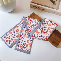 赵丽颖同款丝巾发带女绑发蝴蝶结头饰复古法式丝带夏天潮飘带发饰 赵丽颖同款花海湛蓝(95%小姐姐的选择)