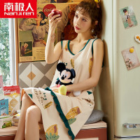 背心睡裙女士夏季纯棉薄款无袖睡衣韩版可爱卡通吊带连衣裙 MY36008 M