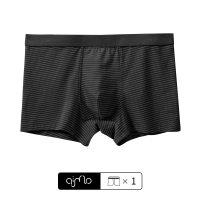 AIMO粉丝节回馈男士内裤潮流个性四角裤宽松透气青年平角短裤 1813-黑 L