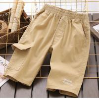 男童五分裤子2021夏季新款儿童薄款休闲短裤潮中大童弹力沙滩裤潮 卡其色 建议身高130吊牌130