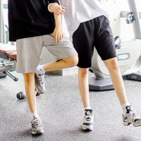 [天天特价]春夏男女情侣短裤五分裤运动休闲小阔脚裤宽松大码裤 浅灰色 M