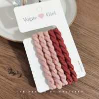 韩国加粗高弹力橡皮筋女扎头发绳头饰简约不伤发头绳扎马尾发圈 3粉+2橘红
