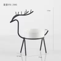ins风创意麋鹿陶瓷烟灰缸家用客厅个性潮流摆件办公室桌面装饰品 麋鹿黑色款