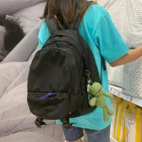 小众设计师书包女ins日系大容量简约百搭双肩包男背包旅行电脑包 黑色