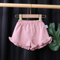 女童短裤子薄款夏装2021新款宝宝外穿花边中小童百搭女宝宝休闲裤 粉红色 荷叶边短裤 80码【建议身高75cm左右】