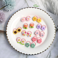 宝宝发圈儿童发饰迷你可爱卡通女孩头绳婴儿扎啾啾小皮筋不伤发 3#郁金香花+小可爱