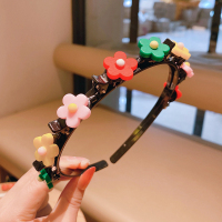 儿童压发头箍可编发头饰女童夏天发箍可爱宝宝刘海发卡小女孩发饰 混色鸡蛋花