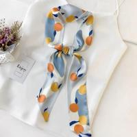 2021新款丝巾发带女法式小洗脸飘带绑发头饰长款发饰头绳丝带夏季 1橙子款