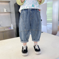 男童牛仔裤2021秋装新款韩版宝宝百搭宽松休闲裤中小童洋气长裤子 蓝色 80cm