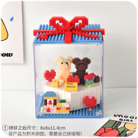 生日礼物女生diy手工七夕情人节送女友男朋友闺蜜情侣间的小玩意 两只小熊蛋糕积木